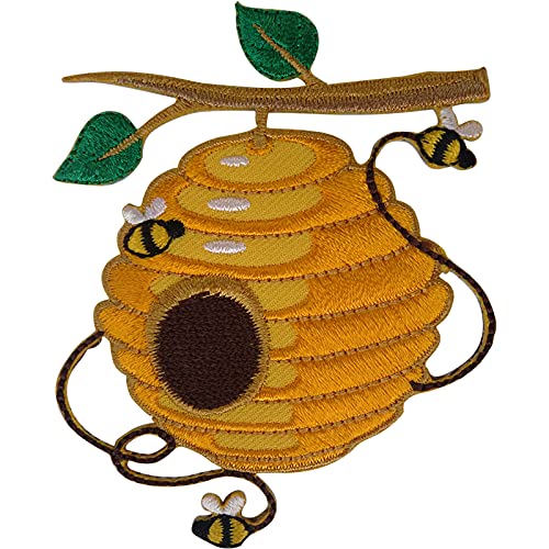 Bienenstock Aufnäher Eisen nähen auf Hummel Baum gestickt Abzeichen Stickerei Applique von ELLU