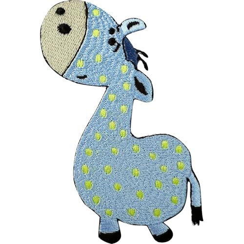 Blaue Giraffe Patch zum Aufbügeln oder Aufnähen von Kleidung, besticktes Abzeichen für Tierhandwerk Blaue Giraffe Patch zum Aufbügeln oder Aufnähen von Kleidung, besticktes Abzeichen für Tierhandwerk von ELLU