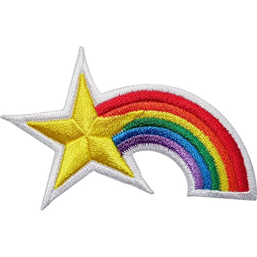 Bügelbild mit Regenbogen-Stern, bestickt, für Kleidung, Jacke, Hemd, Abzeichen von ELLU