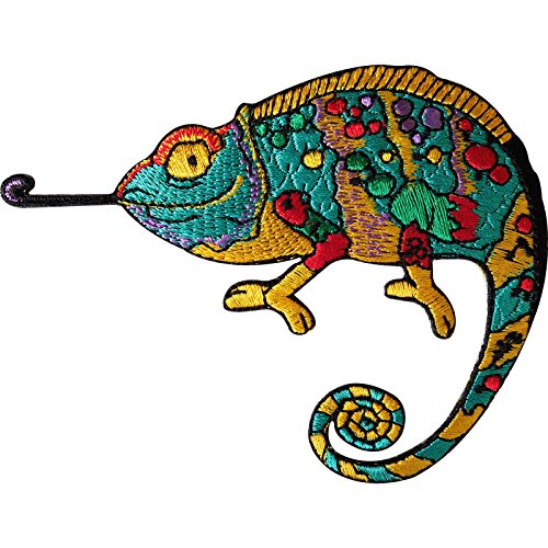 Chameleon Patch Eisen / zum Aufnähen auf Kleidung, Jacke, Biker, mit gesticktem Eidechsenabzeichen Chameleon Patch Eisen / zum Aufnähen auf Kleidung, Jacke, Biker, mit gesticktem Eidechsenabzeichen von ELLU