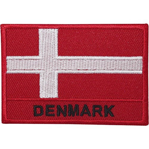 Dänemark-Flagge, bestickt, zum Aufnähen oder Aufbügeln, für Tasche, T-Shirt, dänische Stickerei von ELLU