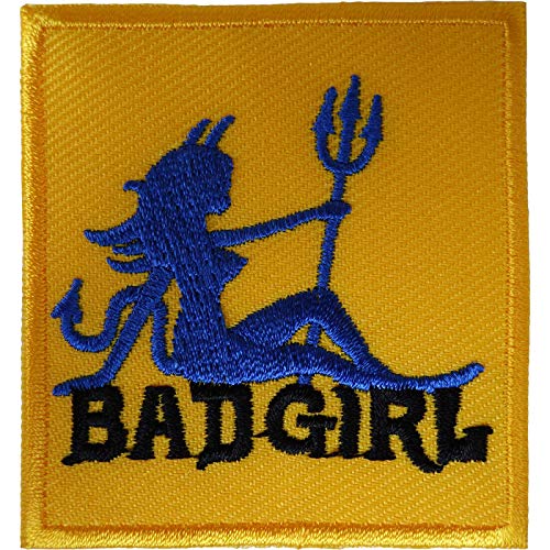 ELLU Bad Girl Patch Aufbügeln Patch oder annähen Jacke Jeans Tasche T Shirt Sexy Devil gesticktes Abzeichen von ELLU