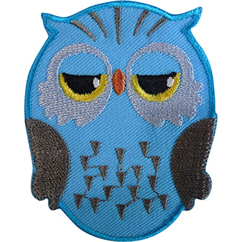ELLU Blue Owl Iron On Patch Nähen Sie auf Kleidung Tasche Jeans Animal Bird Embroidered Badge von ELLU