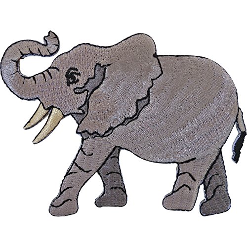 Elefanten-Aufnäher, zum Aufbügeln, für T-Shirt, Tasche, bestickt, Zoo-Tier-Applikation Elefanten-Aufnäher, zum Aufbügeln, für T-Shirt, Tasche, bestickt, Zoo-Tier-Applikation von ELLU