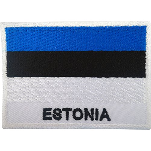 Estland-Flagge Aufnäher zum Aufbügeln oder Aufnähen, bestickt, Motiv: Estland von ELLU