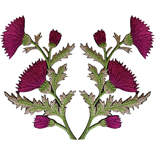 Flicken zum Aufbügeln oder Aufnähen auf Hemden, Taschen, Blumen, Magenta, Rosa, Distel, 1 Paar Flicken zum Aufbügeln oder Aufnähen auf Hemden, Taschen, Blumen, Magenta, Rosa, Distel, 1 Paar von ELLU