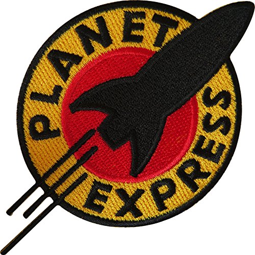 ELLU Futurama Planet Express Aufnäher, bestickt, für T-Shirts, Taschen, Jeans - Schwarz, gelb, orange - 10,5 cm x 7,5 cm - Mittel - Garn - Iron-on - Science-Fiction ELLU Futurama Planet Express Aufnäher, bestickt, für T-Shirts, Taschen, Jeans - Schwarz, gelb, orange - 10,5 cm x 7,5 cm - Mittel - Garn - Iron-on - Science-Fiction von ELLU