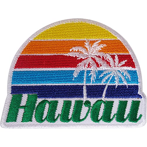 Hawaii Patch zum Aufbügeln T-Shirt Rock Palmen Hawaiian Besticktes Abzeichen von ELLU