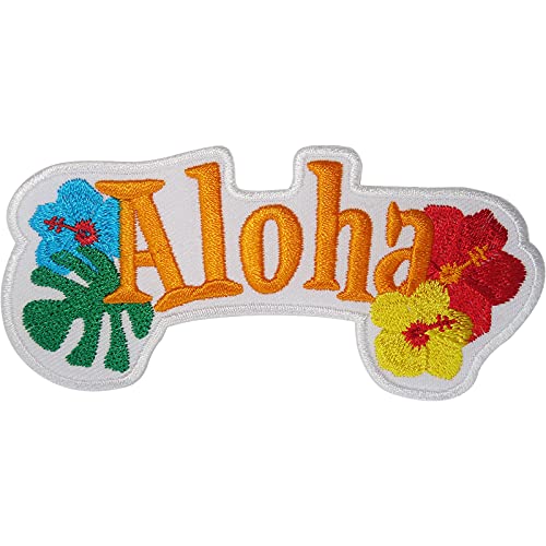 Hawaiian Patch Eisen Aufnäher T-Shirt Rock Hawaii Blumenstickerei Abzeichen von ELLU