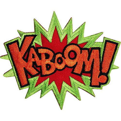 Kaboom bestickter Aufnäher zum Aufnähen oder Aufbügeln, für T-Shirts, Taschen, Batman-Comic-Wort von ELLU
