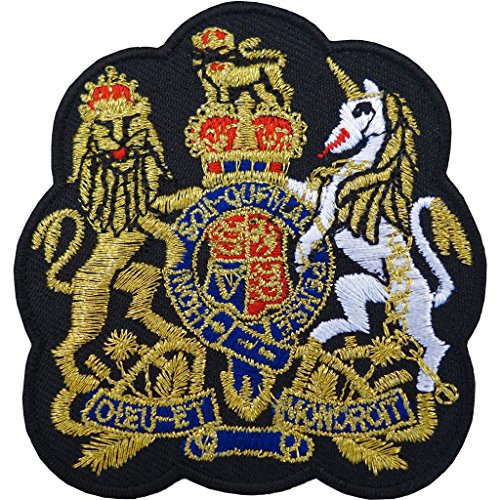 Königliches Wappen bestickter Aufnäher/Sticker zum Aufbügeln oder Aufnähen mit britischer Goldkrone Königliches Wappen bestickter Aufnäher/Sticker zum Aufbügeln oder Aufnähen mit britischer Goldkrone von ELLU
