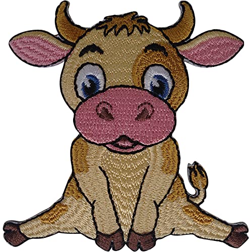 Kuh-Patch-Eisen-Aufnähen auf Kleidung gesticktes Abzeichen Bauernhof-Tier-Stickerei-Applikation von ELLU
