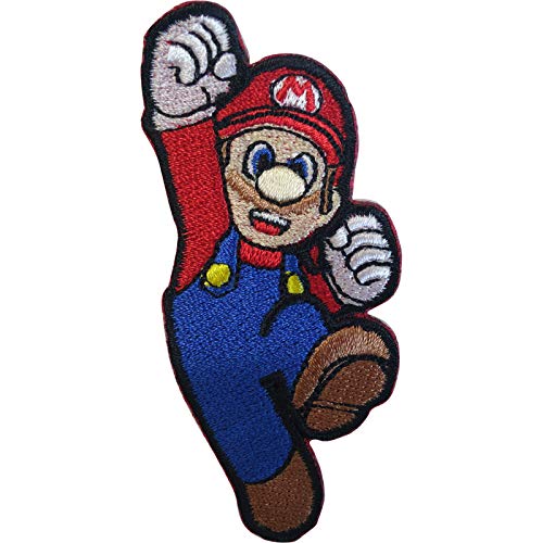 Mario Patch Eisen Nähen auf gesticktem Abzeichen Super Mario Bros Videospiel von ELLU