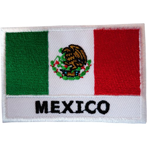Mexiko Flagge Aufnäher, zum Aufbügeln auf Kleidung von ELLU