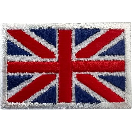 Mini-Aufnäher mit britischer Flagge, zum Aufbügeln oder Aufnähen, kleine Union Jack, bestickt von ELLU