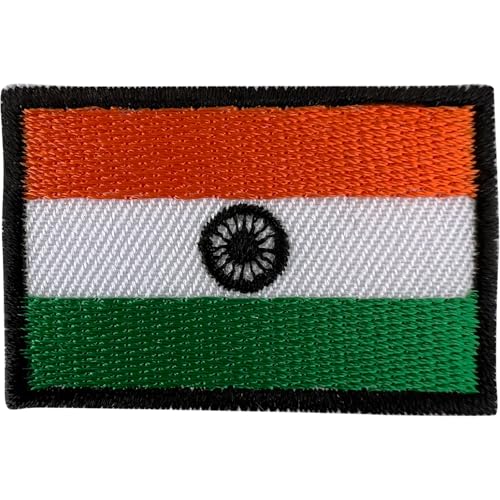 Mini-Aufnäher mit indischer Flagge, zum Aufbügeln oder Aufnähen, für Kleidung, Taschen, kleine indische Stickerei Mini-Aufnäher mit indischer Flagge, zum Aufbügeln oder Aufnähen, für Kleidung, Taschen, kleine indische Stickerei von ELLU