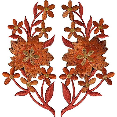 Paar Blumenaufnäher Eisen aufnähen Jeans Stickerei Patch Abzeichen Applikation Blumen von ELLU