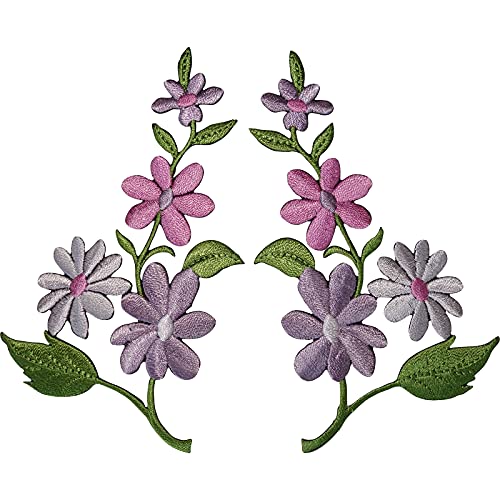 Paar Blumenaufnäher Eisen nähen auf Jeans Tasche Stickerei Kunsthandwerk Patch Abzeichen Paar Blumenaufnäher Eisen nähen auf Jeans Tasche Stickerei Kunsthandwerk Patch Abzeichen von ELLU