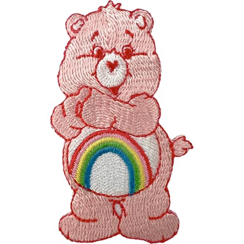 Pink Care Bears Cheer Bear Rainbow Patch Iron Sew On Clothes Embroidered Badge Pink Care Bears Cheer Bear Rainbow Patch Iron Sew On Clothes Embroidered Badge von ELLU