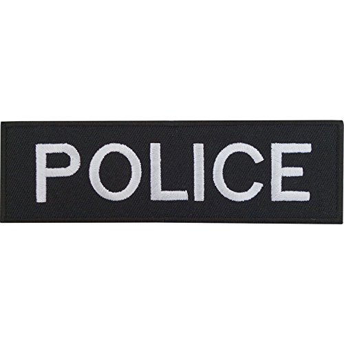 ELLU Polizisten-Aufnäher, bestickt, rund, 3,9 cm x 12,9 cm, für Kostüme, Aufbügeln, 1 Stück ELLU Polizisten-Aufnäher, bestickt, rund, 3,9 cm x 12,9 cm, für Kostüme, Aufbügeln, 1 Stück von ELLU