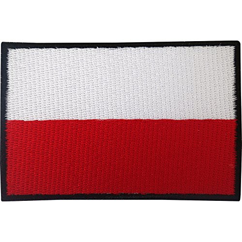 Polnische Flagge, Aufnäher zum Aufbügeln oder Aufnähen, besticktes Motiv von ELLU