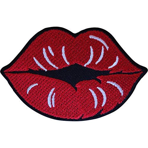 Red Lips Patch Aufbügeln Aufnähen Kleidersack Gesticktes Abzeichen Stickapplikation von ELLU
