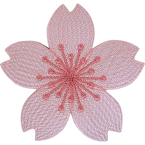 Rosa Blumen-Patch Eisen Aufnäher Rock T-Shirt Tasche Blumenstickerei Abzeichen Rosa Blumen-Patch Eisen Aufnäher Rock T-Shirt Tasche Blumenstickerei Abzeichen von ELLU