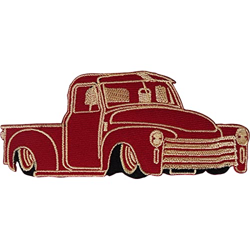 Roter Pickup Truck Aufnäher Bügeln Aufnähen Kleidung Stickerei Applique Gesticktes Abzeichen von ELLU