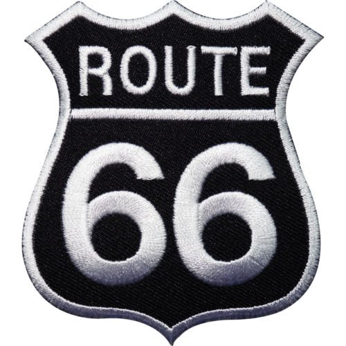 Route 66 Zeichen, bestickt, zum Aufnähen oder Aufbügeln, für Kleidung, Jacke, Tasche, Abzeichen von ELLU