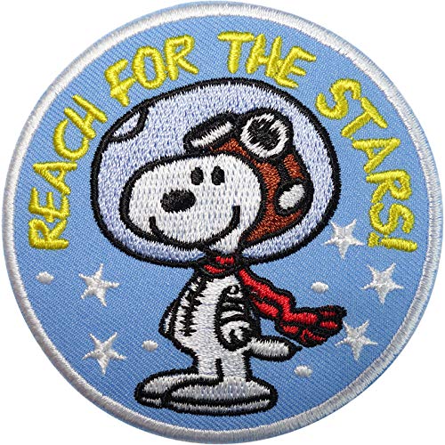 Snoopy Patch Astronaut Raumfahrt Hund Sterne gestickt Abzeichen Eisen nähen auf Kleidung Tasche von ELLU