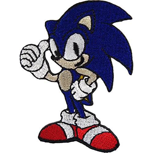 Sonic the Hedgehog Aufnäher / Aufbügler für T-Shirt, Jeans, Motiv: Videospiel, besticktes Abzeichen von ELLU