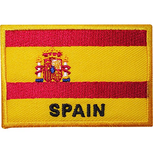 Spanische Flagge, bestickt, zum Aufnähen oder Aufbügeln, für T-Shirts, Taschen, Hüte von ELLU
