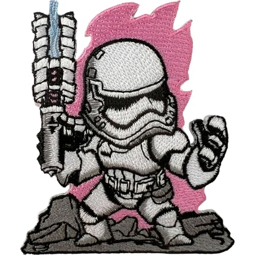 Starwars Stormtrooper-Lichtschwert-Aufnäher zum Aufbügeln oder Aufnähen, besticktes Abzeichen Starwars Stormtrooper-Lichtschwert-Aufnäher zum Aufbügeln oder Aufnähen, besticktes Abzeichen von ELLU