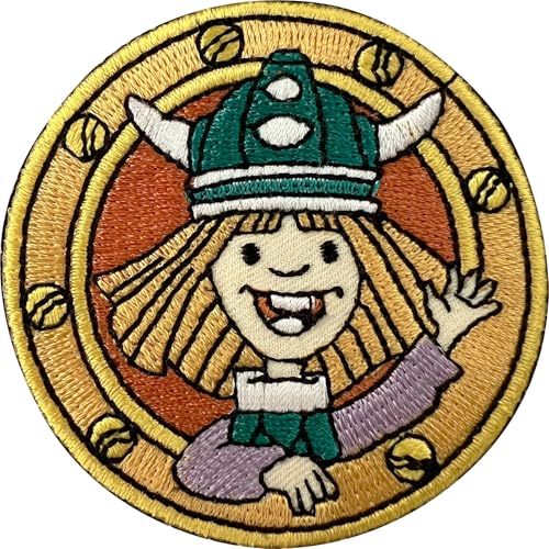 Wikinger-Mädchen-Aufnäher, bestickt, zum Aufbügeln oder Aufnähen auf Taschen, Jacken, Mänteln, Jeans, Wikinger-Mädchen-Aufnäher, bestickt, zum Aufbügeln oder Aufnähen auf Taschen, Jacken, Mänteln, Jeans, von ELLU