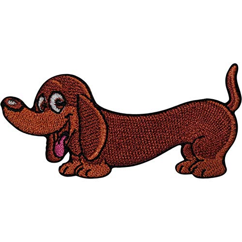 Wurst-Hundeflecken-Eisen auf nähen auf Dackel gestickter Abzeichen-Stickerei-Applikation von ELLU