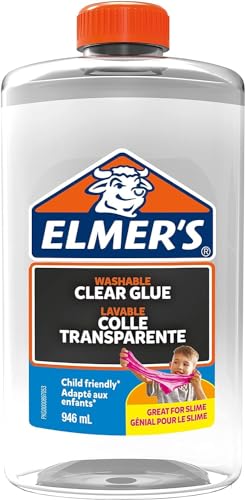 Elmer’s Flüssiger Bastelkleber | transparent | 946 ml | Auswaschbarer Kinderkleber | Ideal zur Herstellung von Schleim von ELMER'S