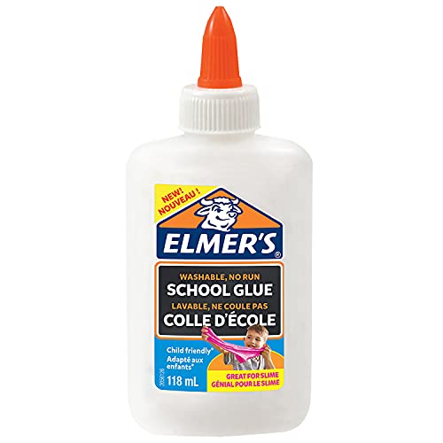 Elmer’s Flüssiger Bastelkleber | Weiß | 118 ml | Auswaschbarer Kinderkleber | Ideal zur Herstellung von Schleim von ELMER'S