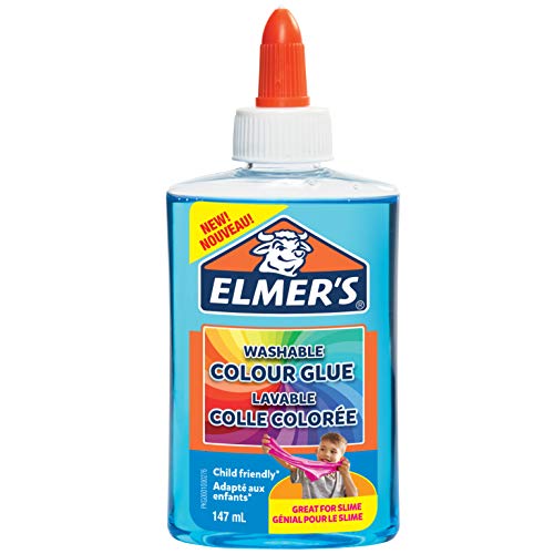 Elmer’s transparenter, farbiger PVA-Kleber | blau | 147 ml | auswaschbar | ideal zur Herstellung von Schleim | 1 Stück von ELMER'S