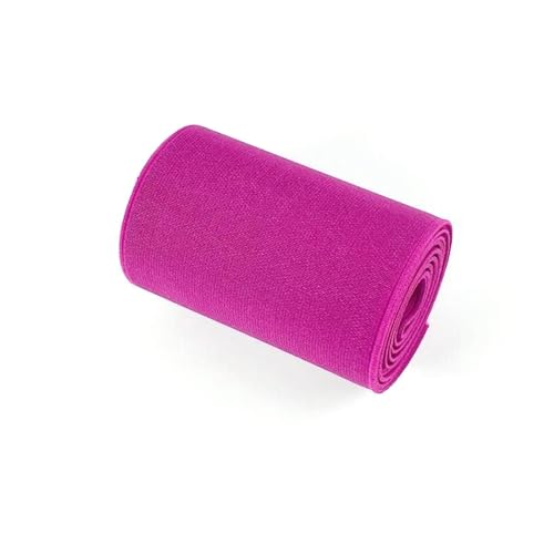 2 Meter 10cm breites farbiges Gummiband, weiches Stretch-Gummiband für Kleidung, DIY-Nähzubehör, Rosenrot, 10cm von ELSKBRUN