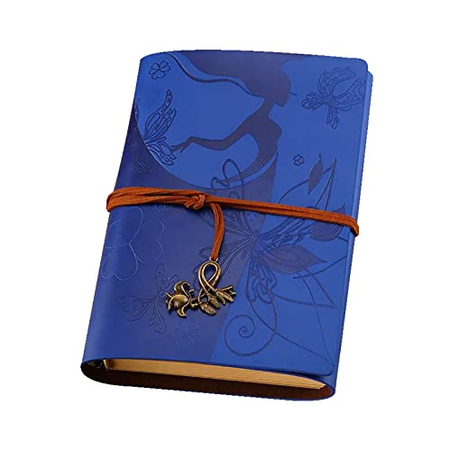 ELUKHT Austauschbares Hardcover-Notizbuch, College, liniertes Papier, Skizzenbuch, Notizblock, Leder, Studenten, Büro, Business, Tagebuch, Tagebuch (blau) von ELUKHT