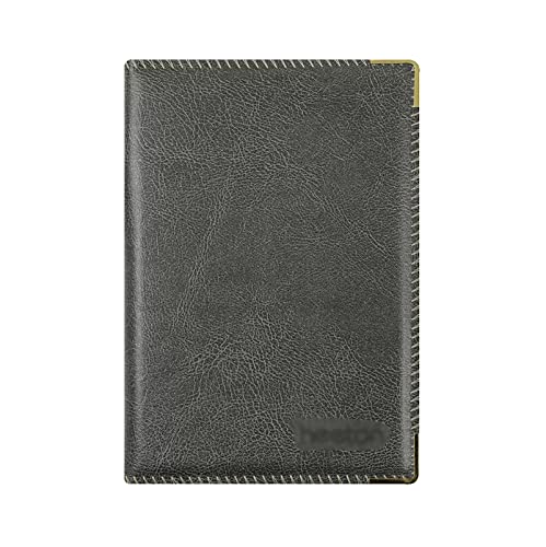 ELUKHT College-Notizbuch, liniert, Hardcover, veganes Leder, Notizblock, Schreibtagebuch für Schule, Büro, Reisen, Geschenk (Grau, A5) von ELUKHT