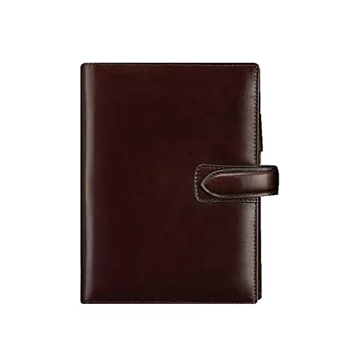 ELUKHT High-End-Notizblock, Hardcover, Rindsleder, liniert, mit Stifthalter, für Schule, Büro, Reisen (braun) von ELUKHT