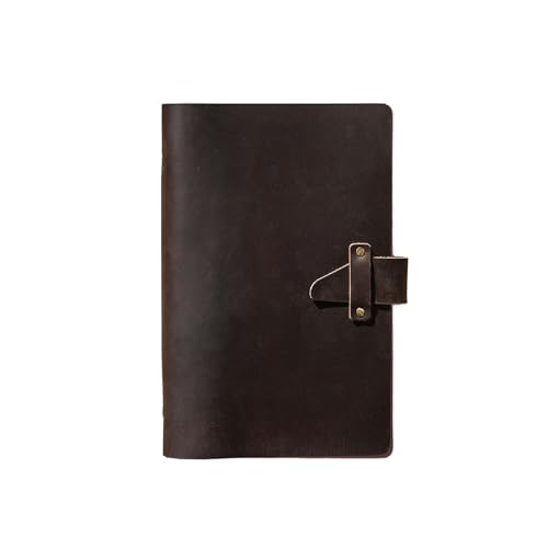 ELUKHT Leder-Notizbuch, A5, Leder, Retro, lose Blätter, Büro, Business, handgefertigt, A7, Notizblock für Büro, Zuhause, Schule (Kaffee A6) von ELUKHT