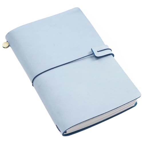 ELUKHT Leder-Notizbuch, Reise-Notizbuch, handgefertigtes Handbuch, Vintage-Notizblock für Büro, Zuhause, Schule (Blau, XL) von ELUKHT