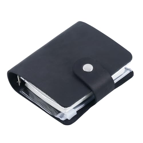 ELUKHT Leder-Notizbuch, Retro-Leder, Mini-Handbuch, lose Blätter, Leder-Notizblock, Tagebuch für Büro, Schule, Zuhause (Noir, 9 x 9,5 cm) von ELUKHT