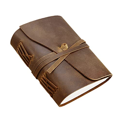 ELUKHT Leder-Notizbuch, Tagebuch, Tagesnotizblock, Skizzenbuch (A, 180 mm) von ELUKHT