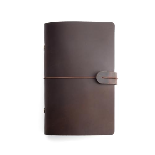 ELUKHT Leder-Notizbuch, Vintage-Notizbuch, Tagebuch, Büro, Geschäft, handgefertigter Notizblock für Büro, Zuhause, Schule (Kaffee, 19 x 12,5 cm) von ELUKHT