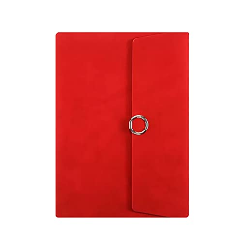 ELUKHT Liniertes Hardcover-Leder-Notizbuch mit Innentasche, Stifthalter, Notizblock, Studenten, Büro, Business, Tagebuch, Tagebuch (Rot, A5) von ELUKHT