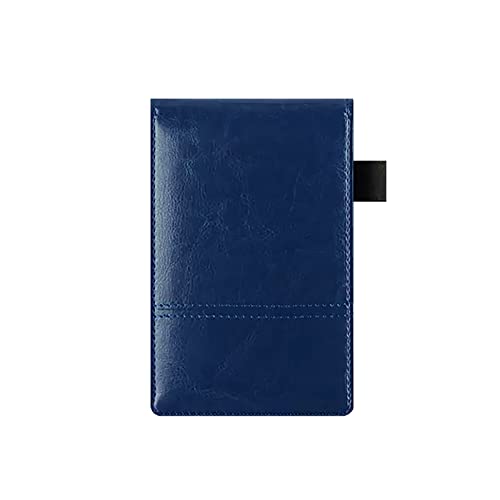 ELUKHT Mini-Notizbuch, kleines Tagebuch, Ledereinband, Notizblock mit Stifthalter, für Schule, Büro, Reisen, Geschenk (blau) von ELUKHT