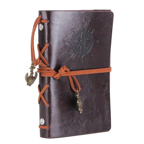 ELUKHT Vintage-Notizbuch, nachfüllbar, Leder, Schreibtagebuch, Notizbuch, A5, Vintage, Spiralbindung, blanko, täglicher Notizblock, Reisen, für Männer und Frauen ELUKHT Vintage-Notizbuch, nachfüllbar, Leder, Schreibtagebuch, Notizbuch, A5, Vintage, Spiralbindung, blanko, täglicher Notizblock, Reisen, für Männer und Frauen von ELUKHT